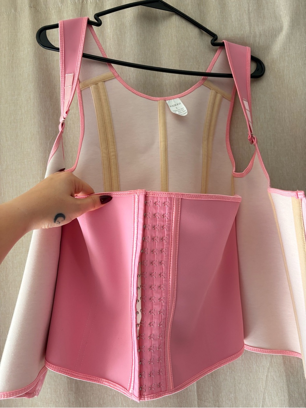 Pink Front-Zip Shapewear Tank - Picture 2 of 4